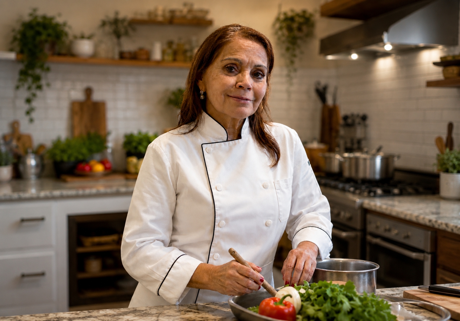 Rose Andrade cozinhando